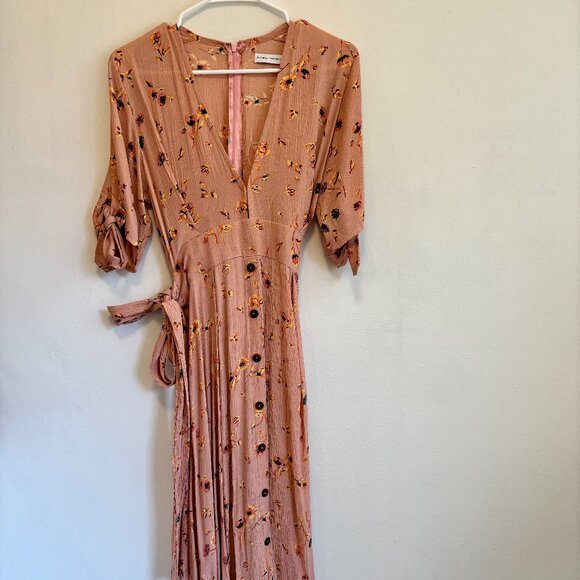 Faithfull the Brand Floral Peach Dress - Picture 1 of 11